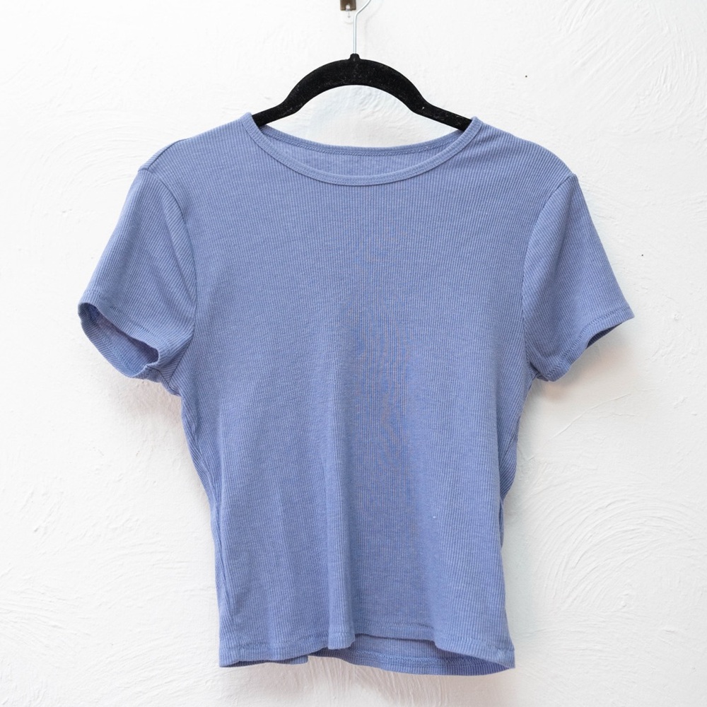 BDG Blue Ribbed Baby Tee